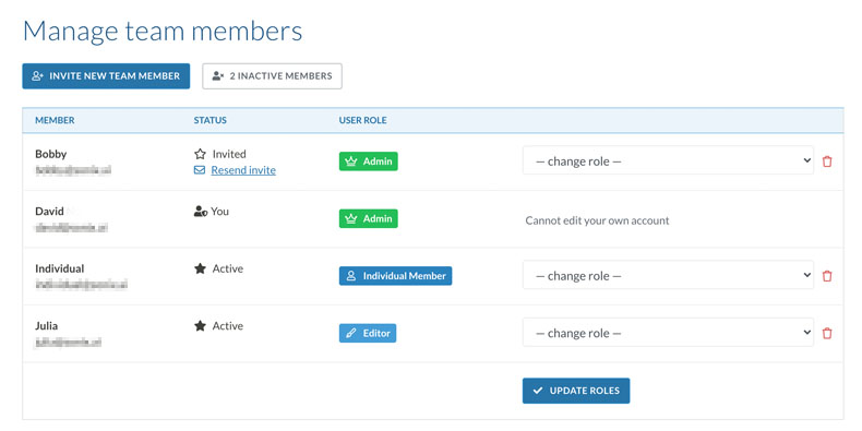 Advanced admin controls