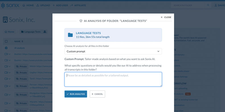 Folder-level batch analysis