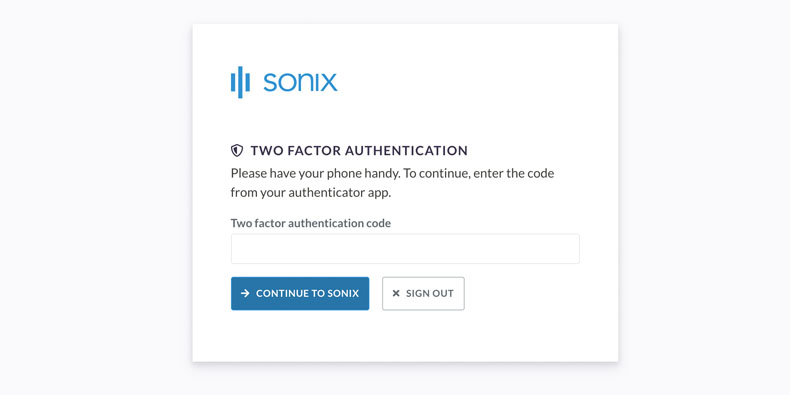 Two-factor authentication setup