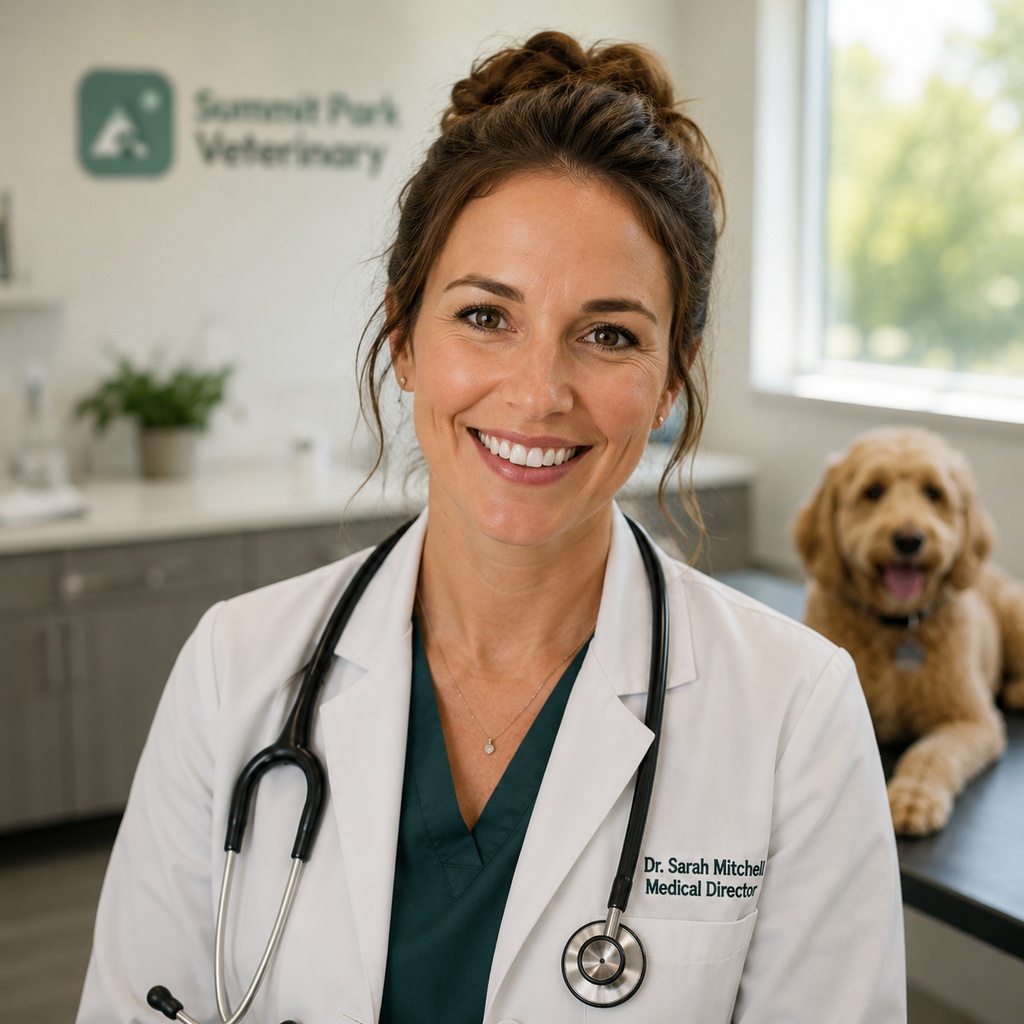 Dr. Sarah Mitchell, 医学总监,Summit Park Veterinary Clinic